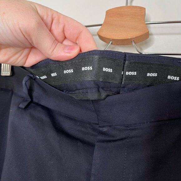 Hugo Boss Mens Navy Blue Virgin Wool Dress Suit Pants Size 36R - Picture 10 of 14